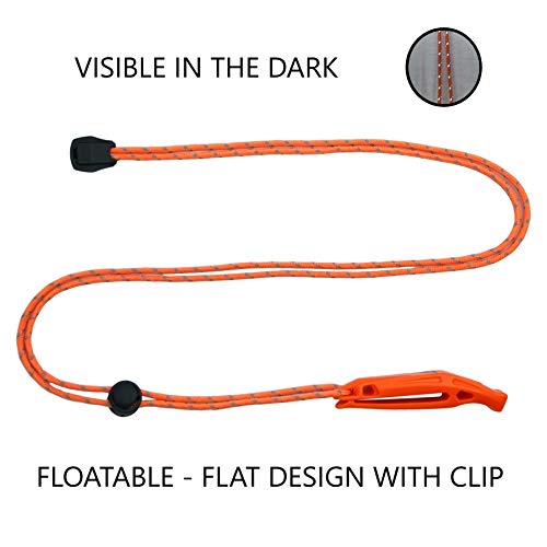 LuxoGear Emergency Whistles with Lanyard Safety Whistle Survival S...