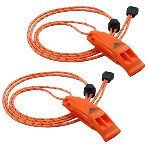 LuxoGear Emergency Whistles with Lanyard Safety Whistle Survival S...