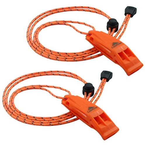 LuxoGear Emergency Whistles with Lanyard Safety Whistle Survival S...