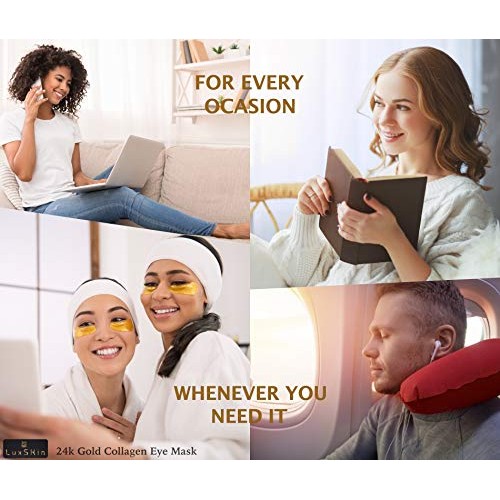 LuxSkin 24K Gold Collagen Anti-Aging Eye Mask | Lifting Effect Hya...
