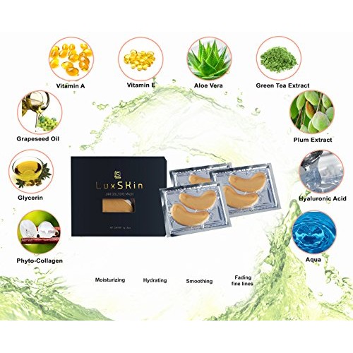 LuxSkin 24K Gold Collagen Anti-Aging Eye Mask | Lifting Effect Hya...
