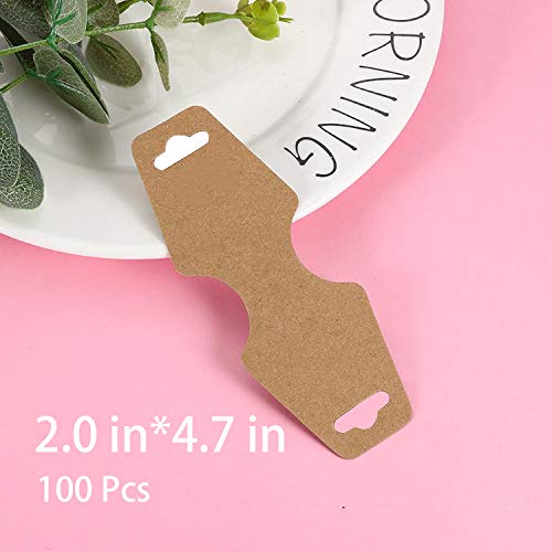 Luxtrip 100 Pieces Necklace Earring Display Cards Blank Brown Kraf...