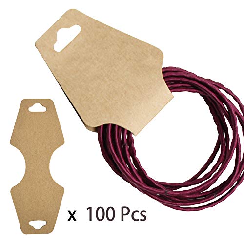Luxtrip 100 Pieces Necklace Earring Display Cards Blank Brown Kraf...