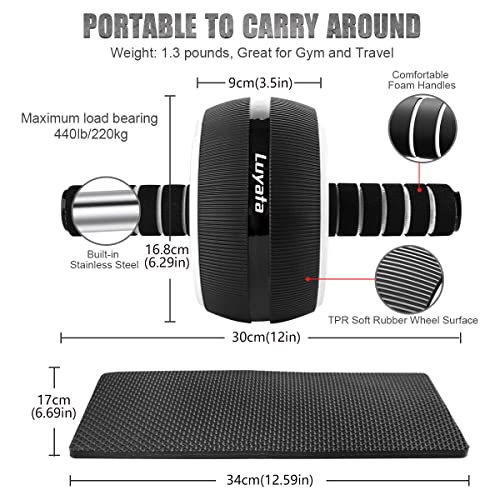 Ab Roller Wheel, 10-In-1 Ab Exercise Wheels Kit with Resistance Ba...