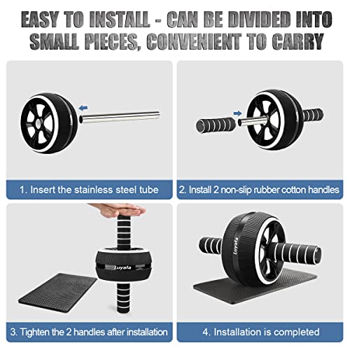 Ab Roller Wheel, 10-In-1 Ab Exercise Wheels Kit with Resistance Ba...