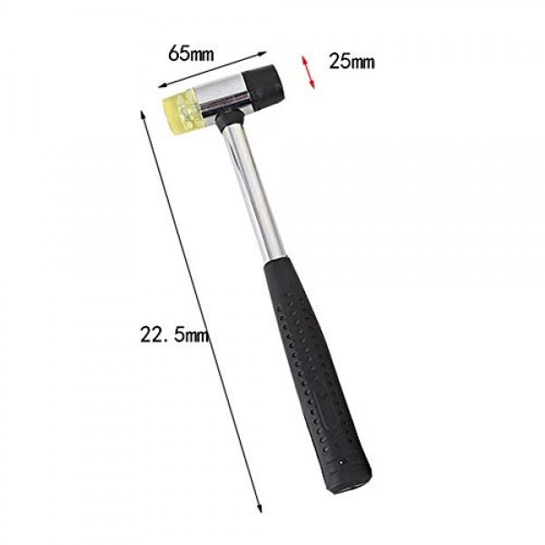 1PC Dual Head Plastic and Rubber Hammer Small Hammer Metal Mallet ...