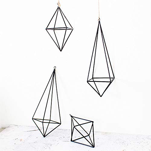 Black 4 Packs Air Plant Hanging Holder Metal Himmeli Decor Modern ...