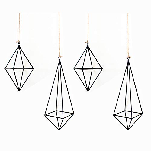 Black 4 Packs Air Plant Hanging Holder Metal Himmeli Decor Modern ...
