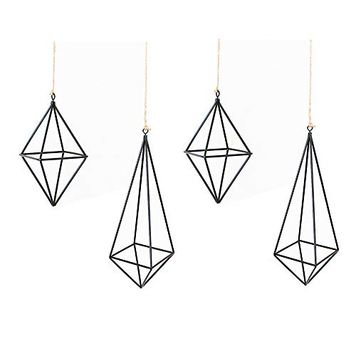Black 4 Packs Air Plant Hanging Holder Metal Himmeli Decor Modern ...