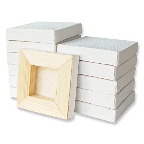 LWR CRAFTS Mini Stretched Canvas 2 X 2 Pack of 12