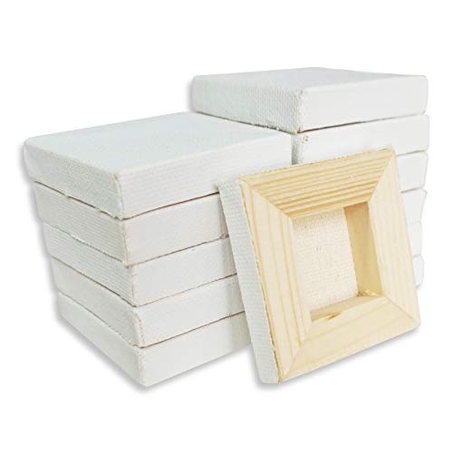 LWR CRAFTS Mini Stretched Canvas 2 X 2 Pack of 12