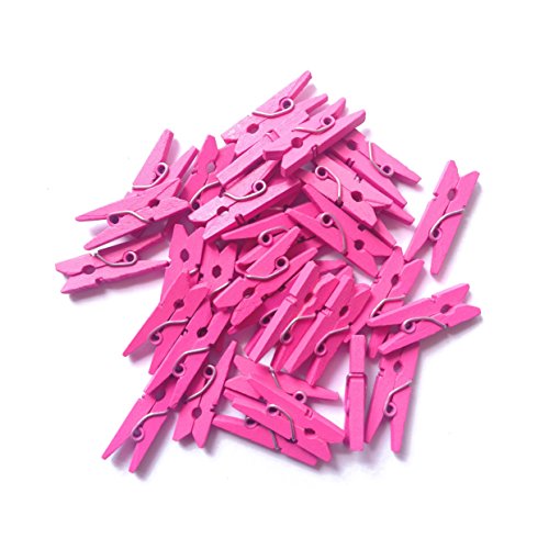 LWR CRAFTS Wooden Mini Clothespins 500 Per Pack 1 2.5cm Hot Pink