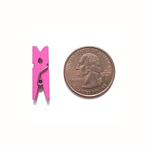 LWR CRAFTS Wooden Mini Clothespins 500 Per Pack 1 2.5cm Hot Pink