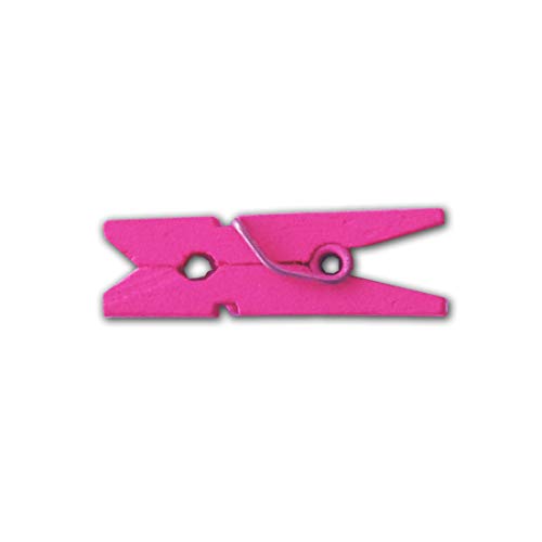 LWR CRAFTS Wooden Mini Clothespins 500 Per Pack 1 2.5cm Hot Pink