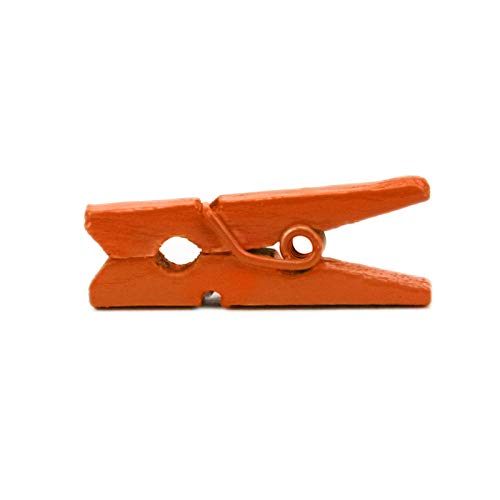 LWR CRAFTS Wooden Mini Clothespins 500 Per Pack 1 2.5cm Orange
