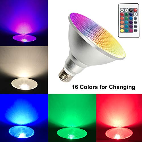 PAR38 LED Light Bulb,30W RGB+Warm White LED Flood Light Indoor/Out...