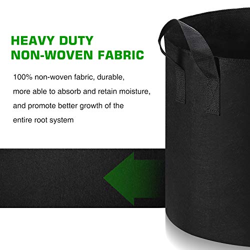 12-Pack 10 Gallon Grow Bags Heavy Duty Thickened Nonwoven Fabric P...