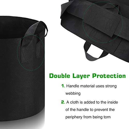 12-Pack 10 Gallon Grow Bags Heavy Duty Thickened Nonwoven Fabric P...