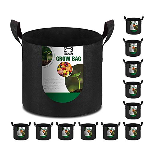 12-Pack 10 Gallon Grow Bags Heavy Duty Thickened Nonwoven Fabric P...
