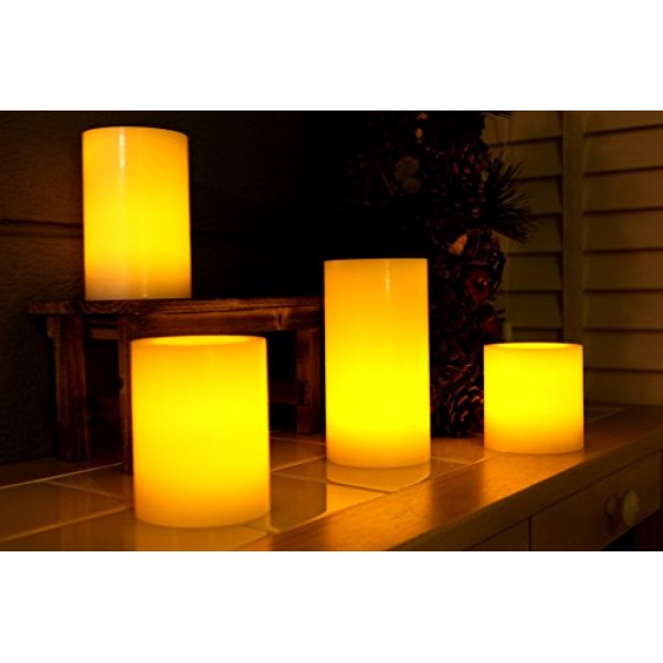 Flameless Candles; LED Candles with Remote Control, Pillar Real Wa...
