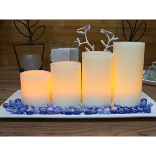 Flameless Candles; LED Candles with Remote Control, Pillar Real Wa...