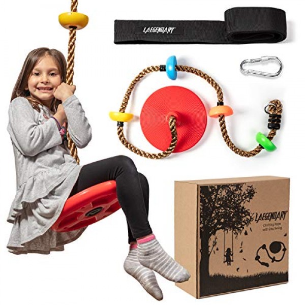Climbing Rope Tree Swing with Platforms and Disc Swings Seat - Pla...
