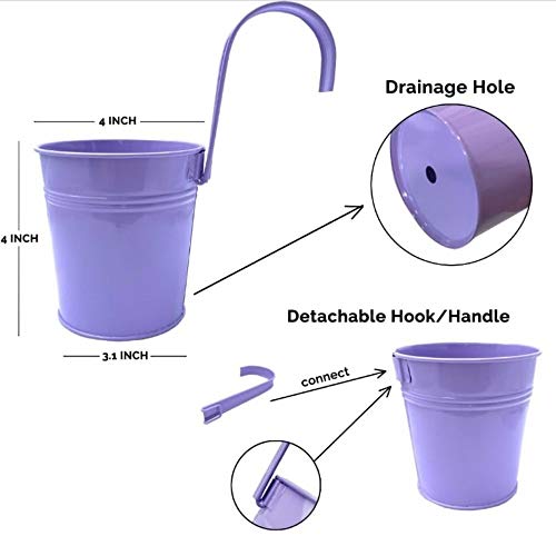 Hanging Pots for Plants - 10 Pack, Metal 4 Inch Pots for Plants wi...