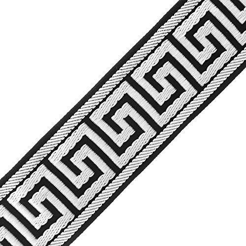 M&J Trimming Greek Key Fabric Ribbon - 2 3/8 60mm Wide Jacquard...