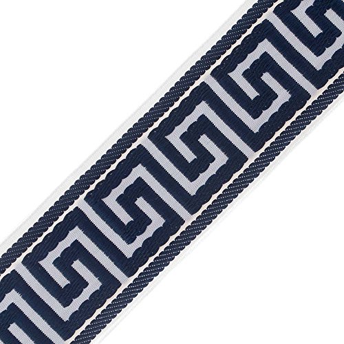 M&J Trimming Greek Key Fabric Ribbon - 2 3/8 60mm Wide Jacquard...