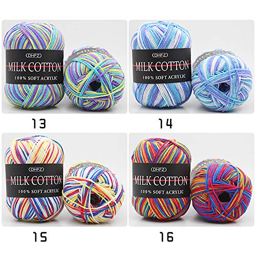m·kvfa Colorful Hand Knitting 50g Knitting Crochet Milk Soft Baby ...