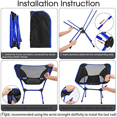 MH Zone Camping Chair Backpacking Chair Portable Compact Ultraligh...