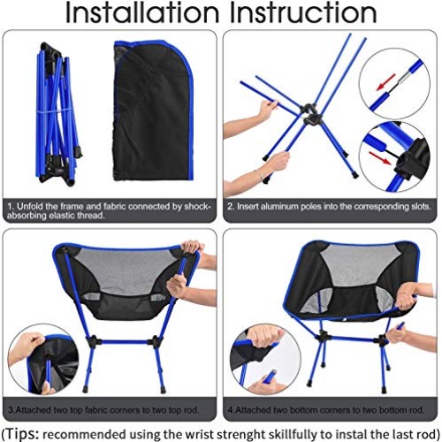 MH Zone Camping Chair Backpacking Chair Portable Compact Ultraligh...