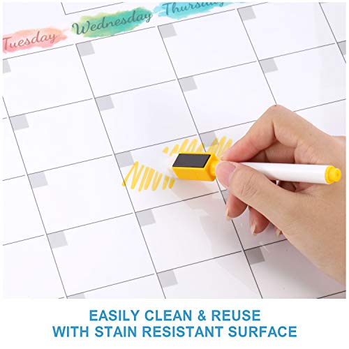 Dry Erase Fridge Magnetic Calendar - White Board Magnetic Calendar...