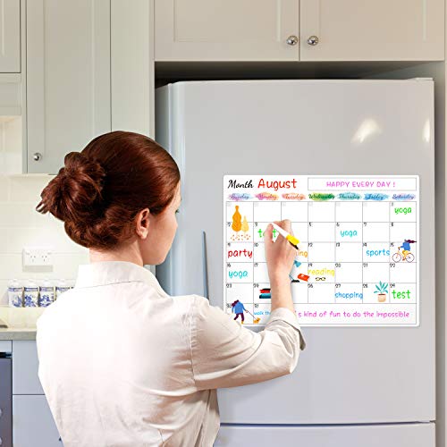 Dry Erase Fridge Magnetic Calendar - White Board Magnetic Calendar...