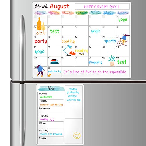 Dry Erase Fridge Magnetic Calendar - White Board Magnetic Calendar...