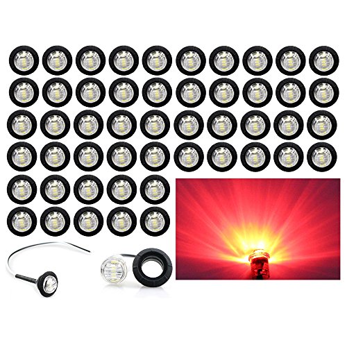 Pack of 50 Madcatz Red Light Clear Lens 3/4 inch Bullet Side ...