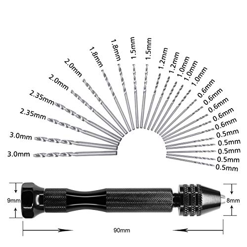 Maexus Hand Drill Bits Set, Pin Vise Woodworking Hand Mini Drill f...