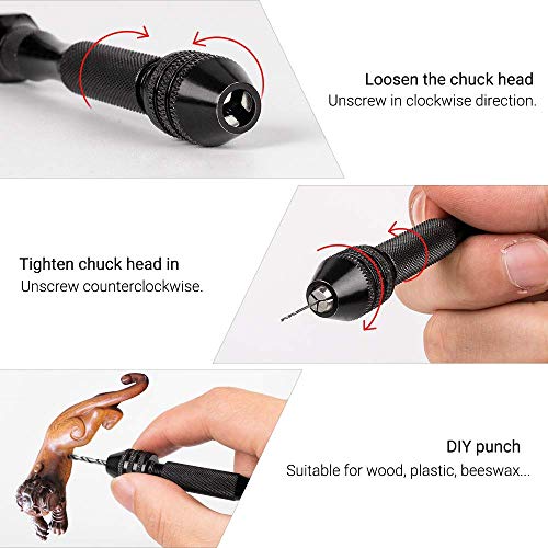 Maexus Hand Drill Bits Set, Pin Vise Woodworking Hand Mini Drill f...