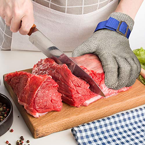 MAFORES Level 9 Cut Resistant Glove Stainless Steel Mesh Metal Wir...