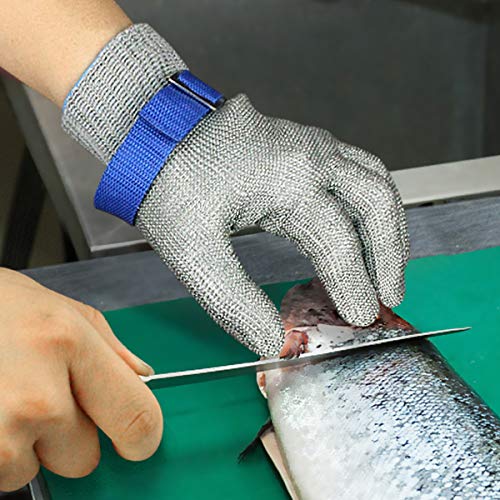 MAFORES Level 9 Cut Resistant Glove Stainless Steel Mesh Metal Wir...