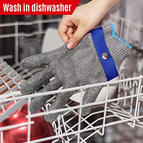 MAFORES Level 9 Cut Resistant Glove Stainless Steel Mesh Metal Wir...
