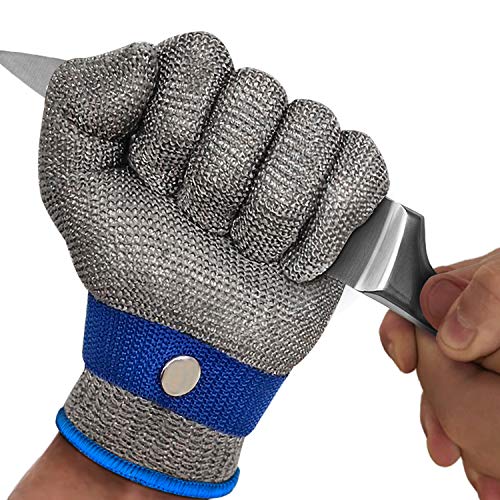 MAFORES Level 9 Cut Resistant Glove Stainless Steel Mesh Metal Wir...