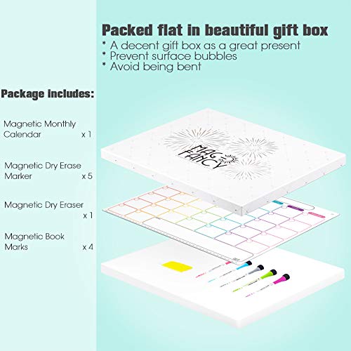 Dry Erase Calendar Kit- Magnetic Calendar for Refrigerator - Month...
