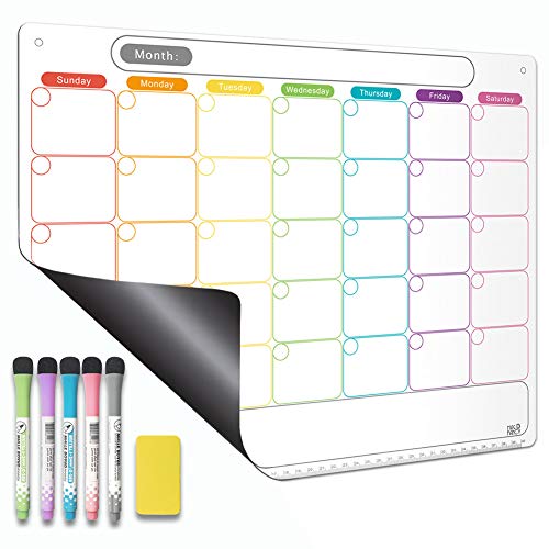 Dry Erase Calendar Kit- Magnetic Calendar for Refrigerator - Month...