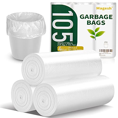 Magesh 4 Gallon Trash Bag Strong, Leakage-Free, Small Garbage Bags...
