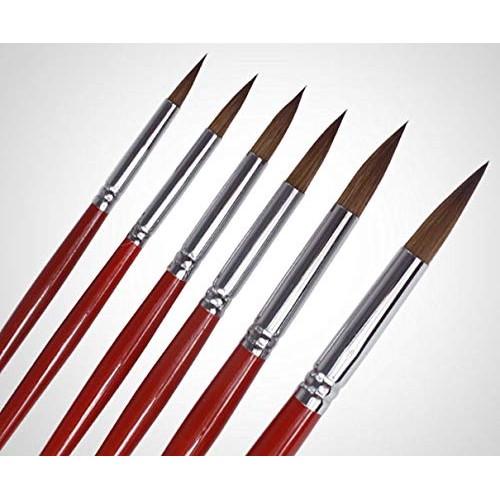 Artist Round Brushes - Red Sable Weasel Hair Long Ha...