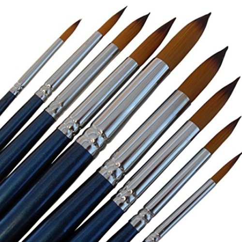 Artist Round Paint Brushes - Professional Quality Golden Nylon, Lo...