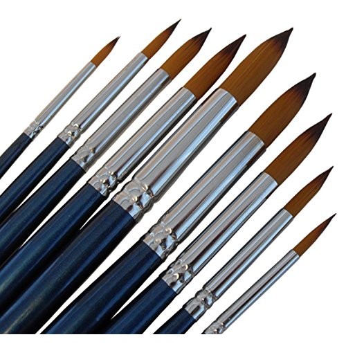 Artist Round Paint Brushes - Professional Quality Golden Nylon, Lo...