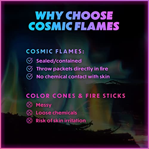 Magical Flames Cosmic Fire Color Packets - 12-Pack Colorful Fire P...