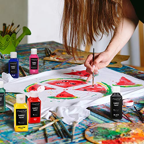 Magicfly Permanent Soft Fabric Paint Set, Set of 1460ml Each Tex...
